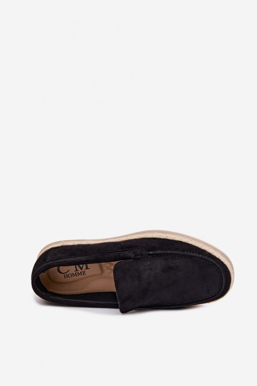 Mocassins espadrilles pour hommes couleur noire Rexton