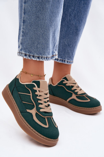 Baskets basses de style sportif pour femmes vertes Brenelle 2