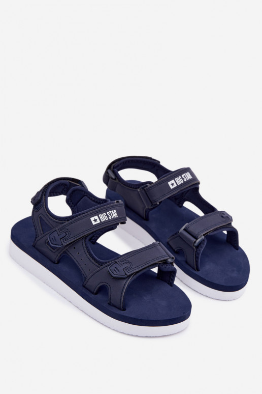 Féminin Style sportif des sandales avec une plateforme Big Star LL274792 bleu foncé