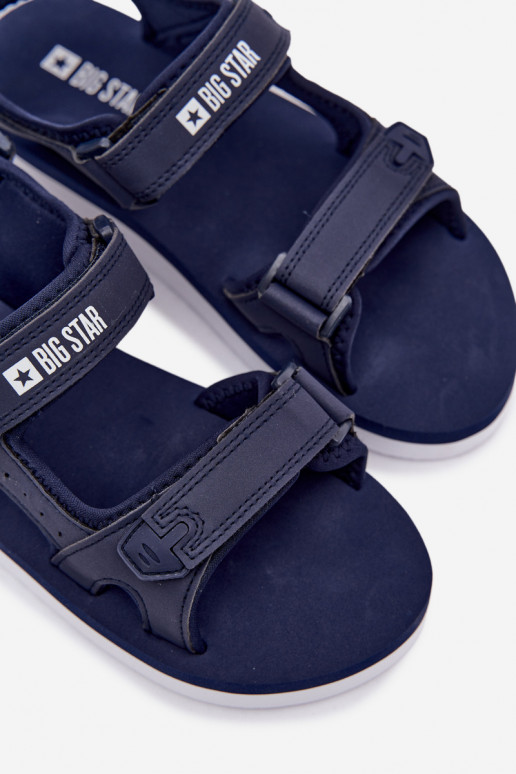 Féminin Style sportif des sandales avec une plateforme Big Star LL274792 bleu foncé
