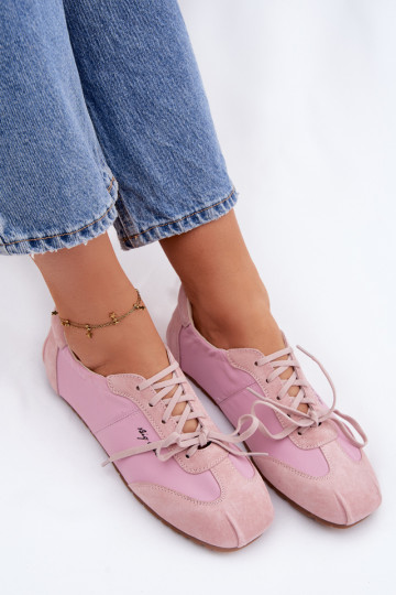 en daim Chaussures modèle baskets Bas femme Big Star TT274600 couleur rose