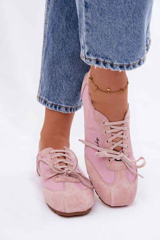 en daim Chaussures modèle baskets Bas femme Big Star TT274600 couleur rose