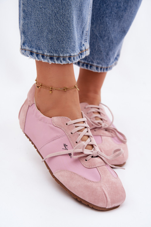 en daim Chaussures modèle baskets Bas femme Big Star TT274600 couleur rose