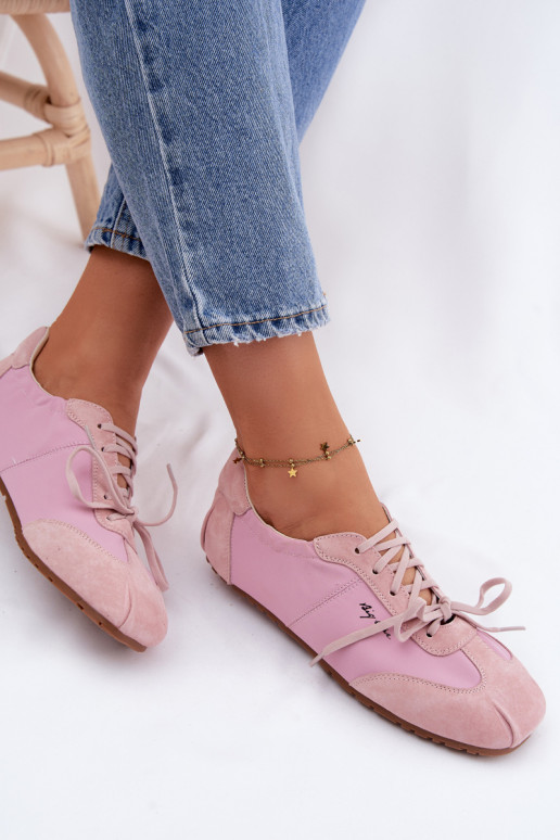 en daim Chaussures modèle baskets Bas femme Big Star TT274600 couleur rose