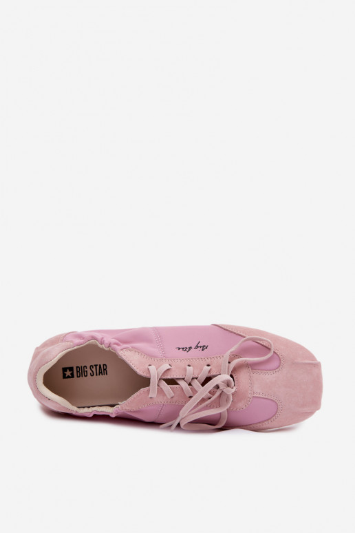 en daim Chaussures modèle baskets Bas femme Big Star TT274600 couleur rose