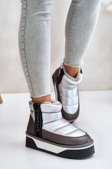 Faible Bottes de neige Sur une semelle épaisse D.Franklin DFSH371010 couleur argent