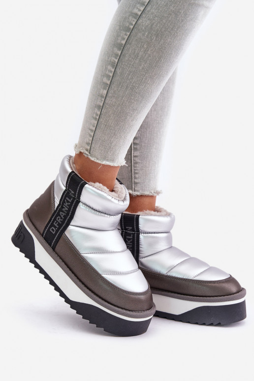 Faible Bottes de neige Sur une semelle épaisse D.Franklin DFSH371010 couleur argent