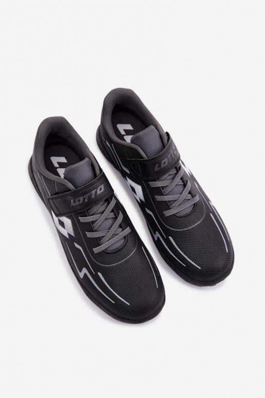 chaussures Baskets pour enfants Jeunesse LOTTO KOBALTO 2601520 Noir et-couleur grise
