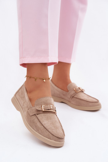 Mocassins femmes avec boucles couleur sable Belinae 2