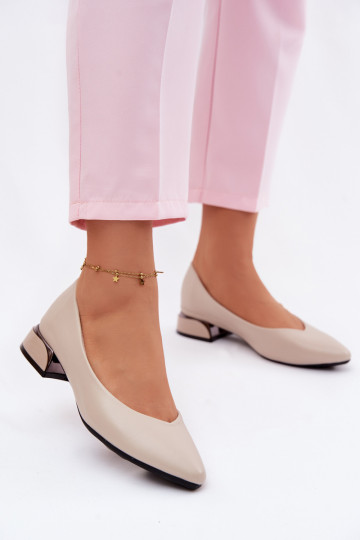 Ballerines Sur un talon bas Vinceza 62280 beige 2