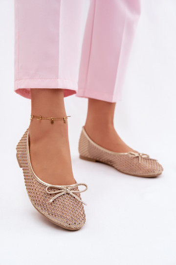Ballerines en filet avec décoration Vinceza 62270 couleur or