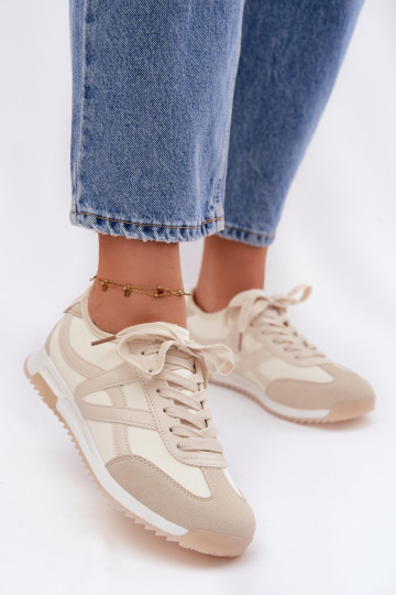 Chaussures modèle baskets Féminin Vinceza 11674 beige 2