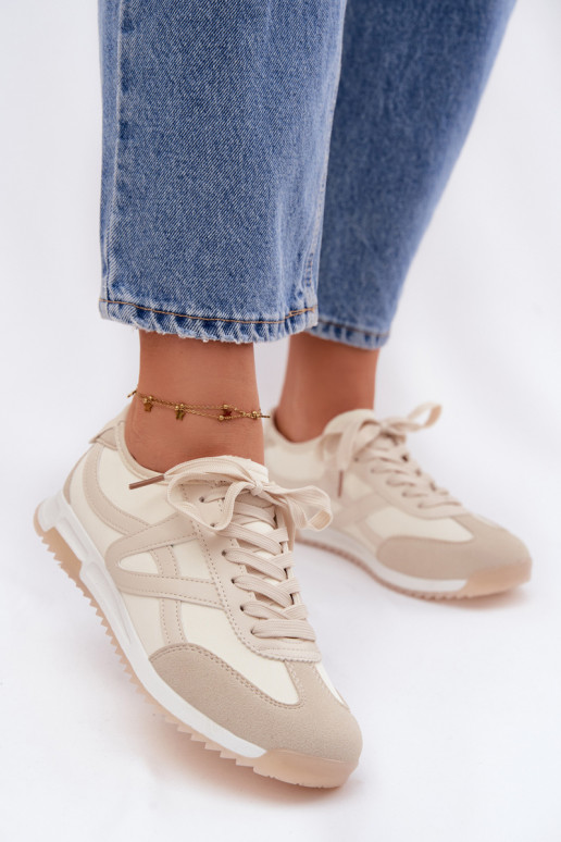 Chaussures modèle baskets Féminin Vinceza 11674 beige