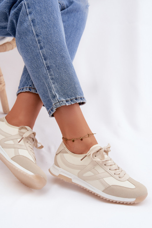 Chaussures modèle baskets Féminin Vinceza 11674 beige