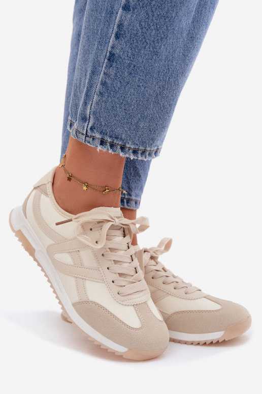 Chaussures modèle baskets Féminin Vinceza 11674 beige