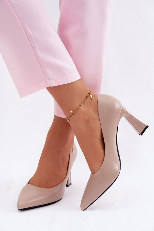 Style élégant Chaussures avec des talons Vinceza 62276 beige