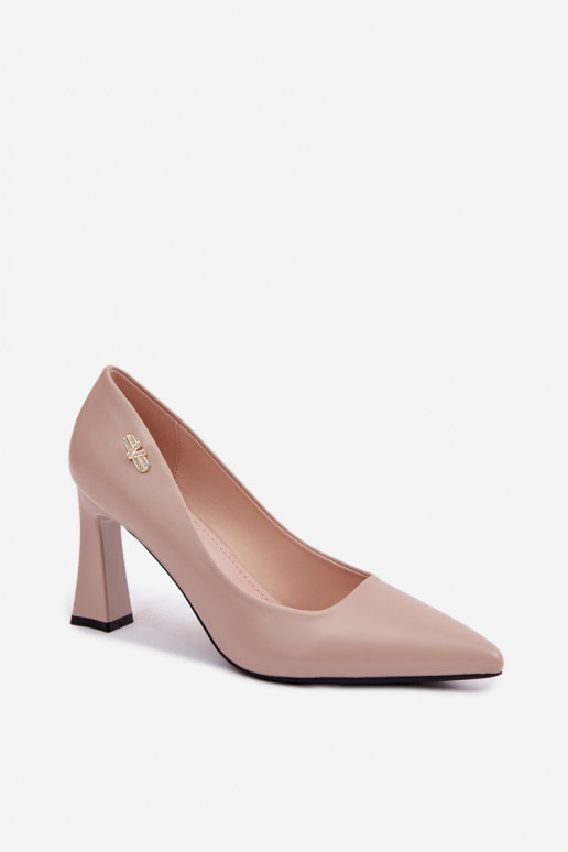 Style élégant Chaussures avec des talons Vinceza 62276 beige