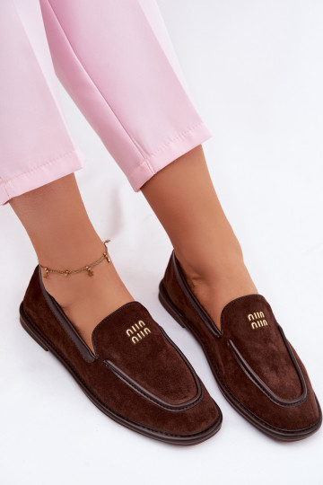 Mocassins plats pour femmes Vinceza 62271 couleur chocolat