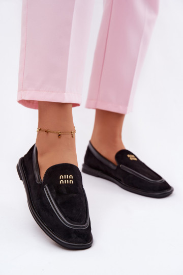 Mocassins plats pour femmes Vinceza 62271 couleur noire 2