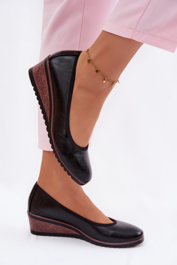 Chaussures à plateforme pour femmes Vinceza 58628 couleur noire