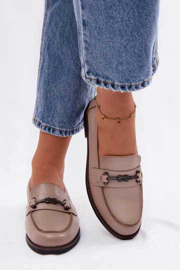 Mocassins en cuir pour femmes Vinceza 18132 couleur sable