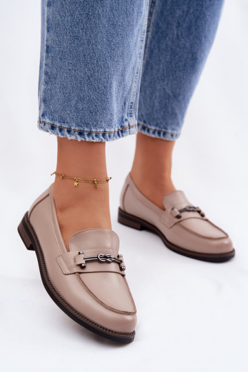 mocassins pour femmes Peau Vinceza 18132 beige 2