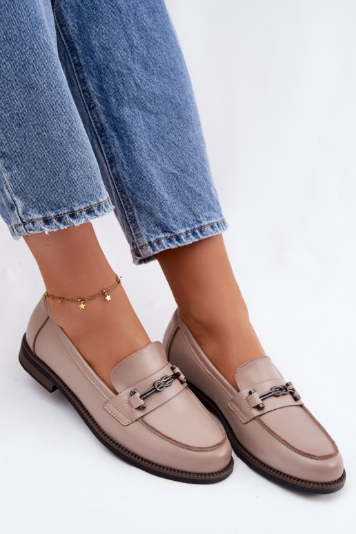 mocassins pour femmes Peau Vinceza 18132 beige