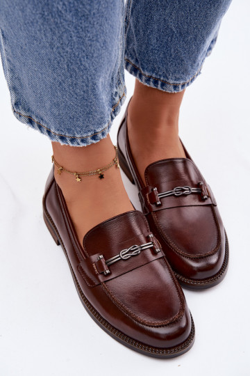 Mocassins en cuir pour femmes Vinceza 18132 couleur marron