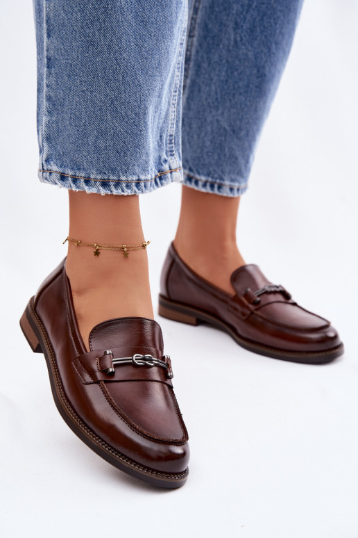 mocassins pour femmes Peau Vinceza 18132 marron