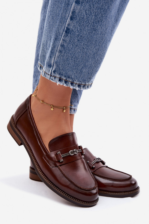 mocassins pour femmes Peau Vinceza 18132 marron