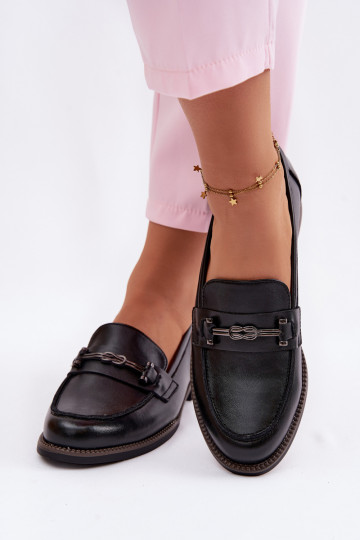 mocassins pour femmes Peau Vinceza 18132 couleur noire 2
