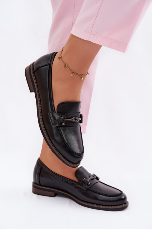 mocassins pour femmes Peau Vinceza 18132 couleur noire