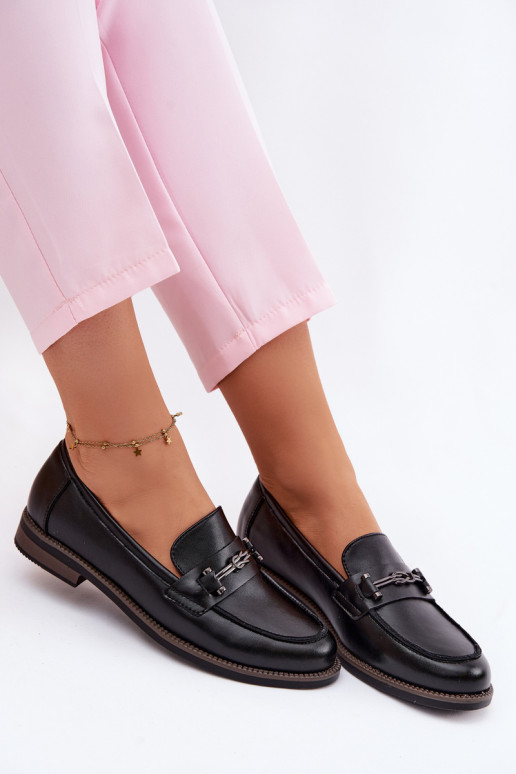 mocassins pour femmes Peau Vinceza 18132 couleur noire