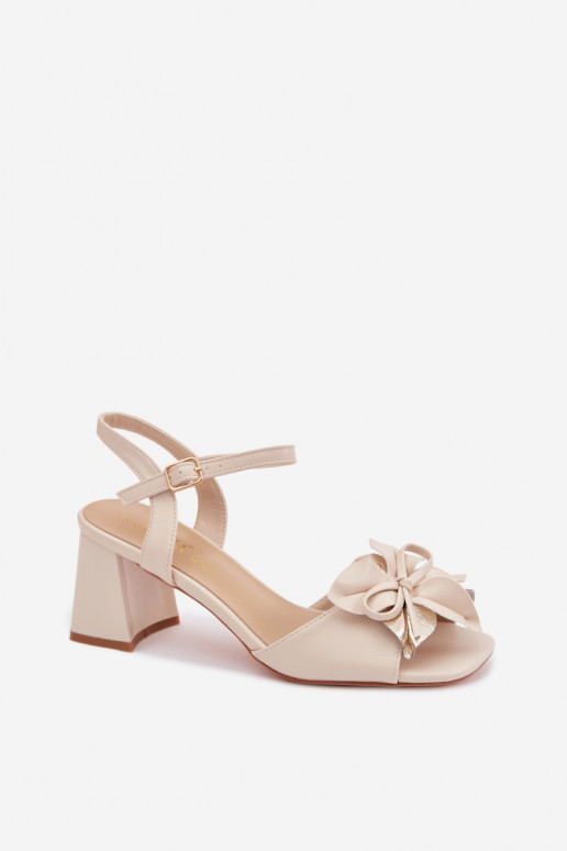 Sandales à talons hauts pour femme Avec des décorations Une fleur Vinceza 20283 beige