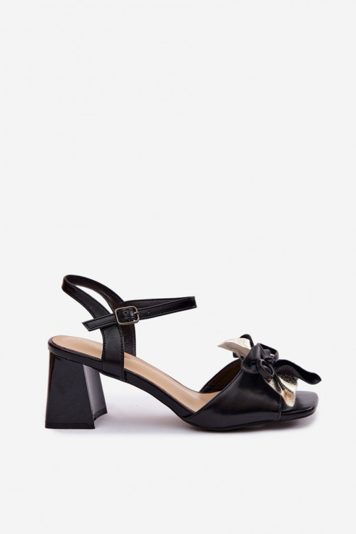 Sandales à talons hauts pour femme Avec des décorations Une fleur Vinceza 20283 couleur noire