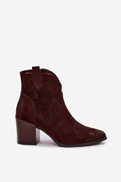 avec des éléments ajourés Bottes pour femmes Vinceza 58640 CzekoladoÀe