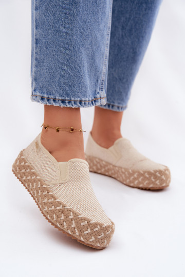 Espadrilles avec une plateforme Avec tresse Lee Cooper LCDANS-26-31-4332 beige 2