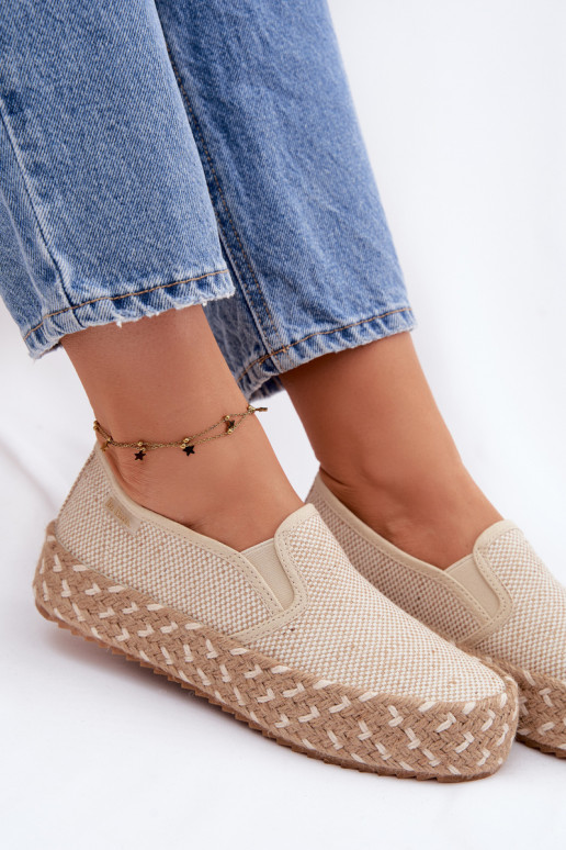 Espadrilles avec une plateforme Avec tresse Lee Cooper LCDANS-26-31-4332 beige