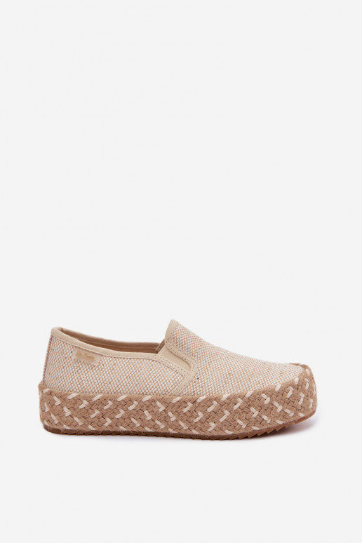 Espadrilles avec une plateforme Avec tresse Lee Cooper LCDANS-26-31-4332 beige