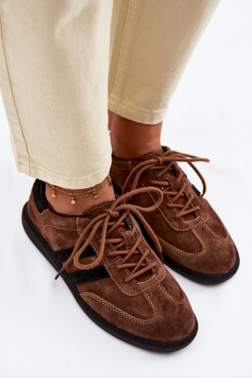 Peau en daim Chaussures modèle baskets Féminin marron Ismina