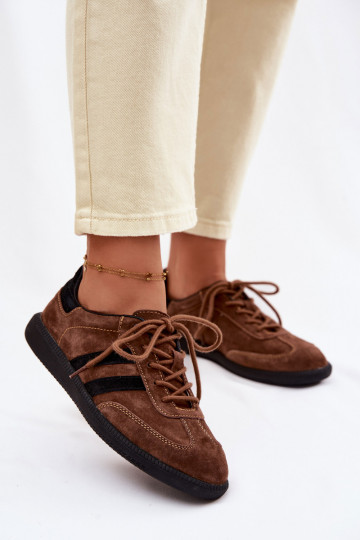 Peau en daim Chaussures modèle baskets Féminin marron Ismina 2