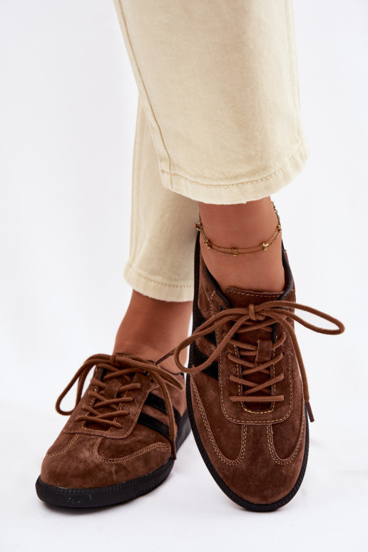 Peau en daim Chaussures modèle baskets Féminin marron Ismina