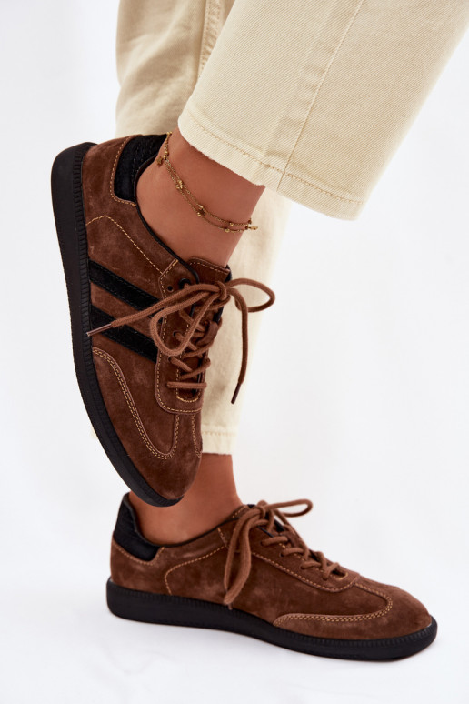 Peau en daim Chaussures modèle baskets Féminin marron Ismina