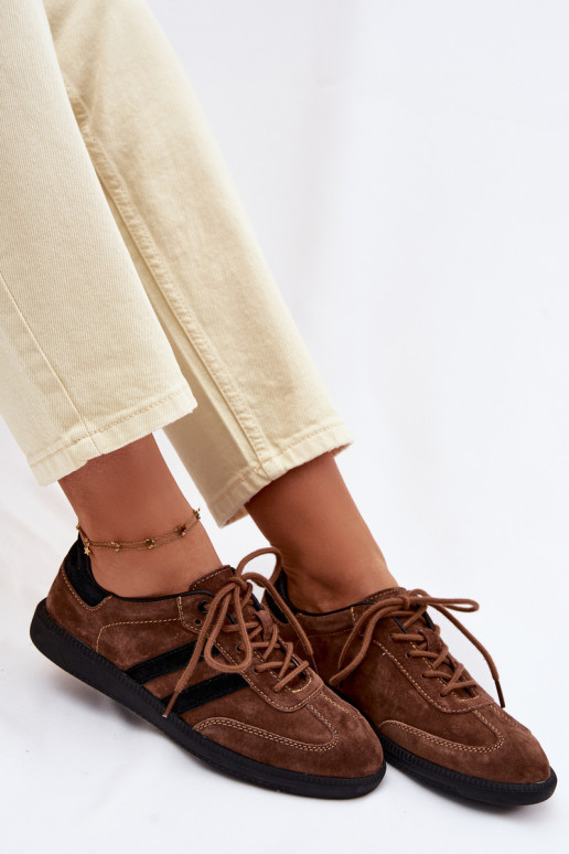 Peau en daim Chaussures modèle baskets Féminin marron Ismina