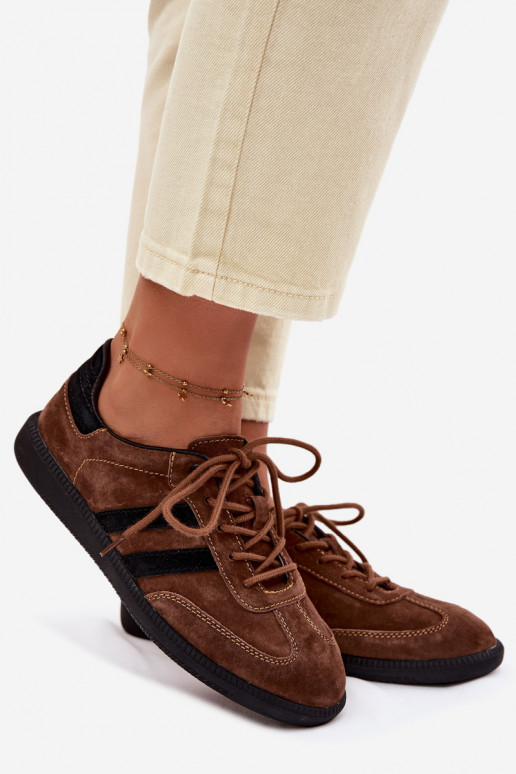 Peau en daim Chaussures modèle baskets Féminin marron Ismina