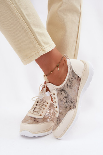 À motifs Peau chaussures Féminin D&A GR61-5990 beige 2