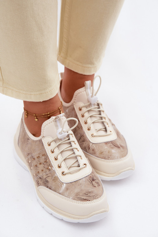 À motifs Peau chaussures Féminin D&A GR61-5990 beige