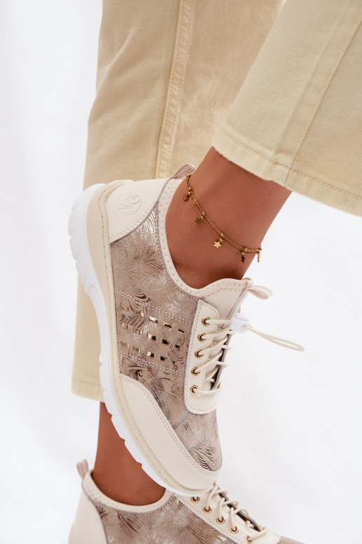 À motifs Peau chaussures Féminin D&A GR61-5990 beige