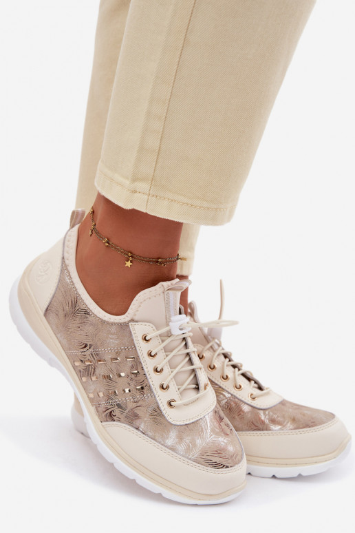 À motifs Peau chaussures Féminin D&A GR61-5990 beige