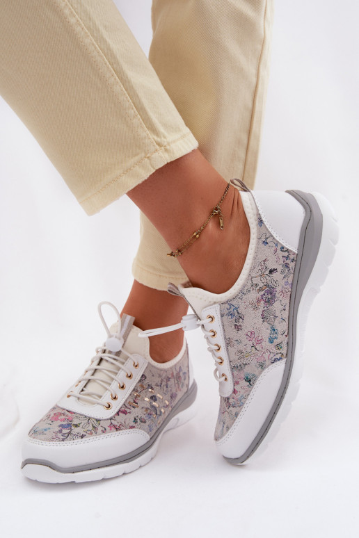 À motifs Peau chaussures Féminin D&A GR61-5990 couleur blanche